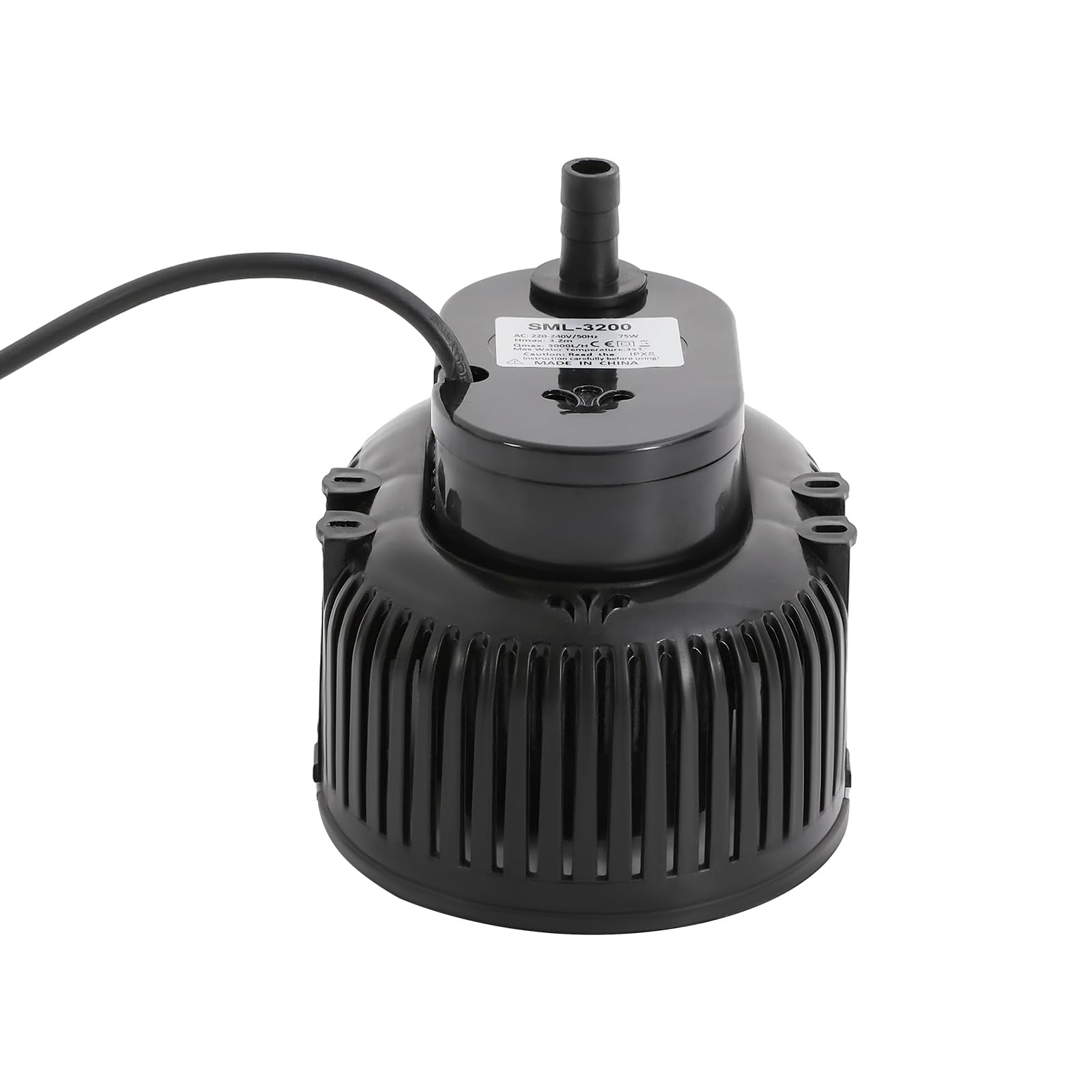 Pompe de piscine 75 W pour pataugeoire, pompe filtrante avec conduite d'eau, raccords, pompe filtrante IPX8 pour étangs, bassins, piscines, fontaines, aquariums, irrigation agricole (noir)