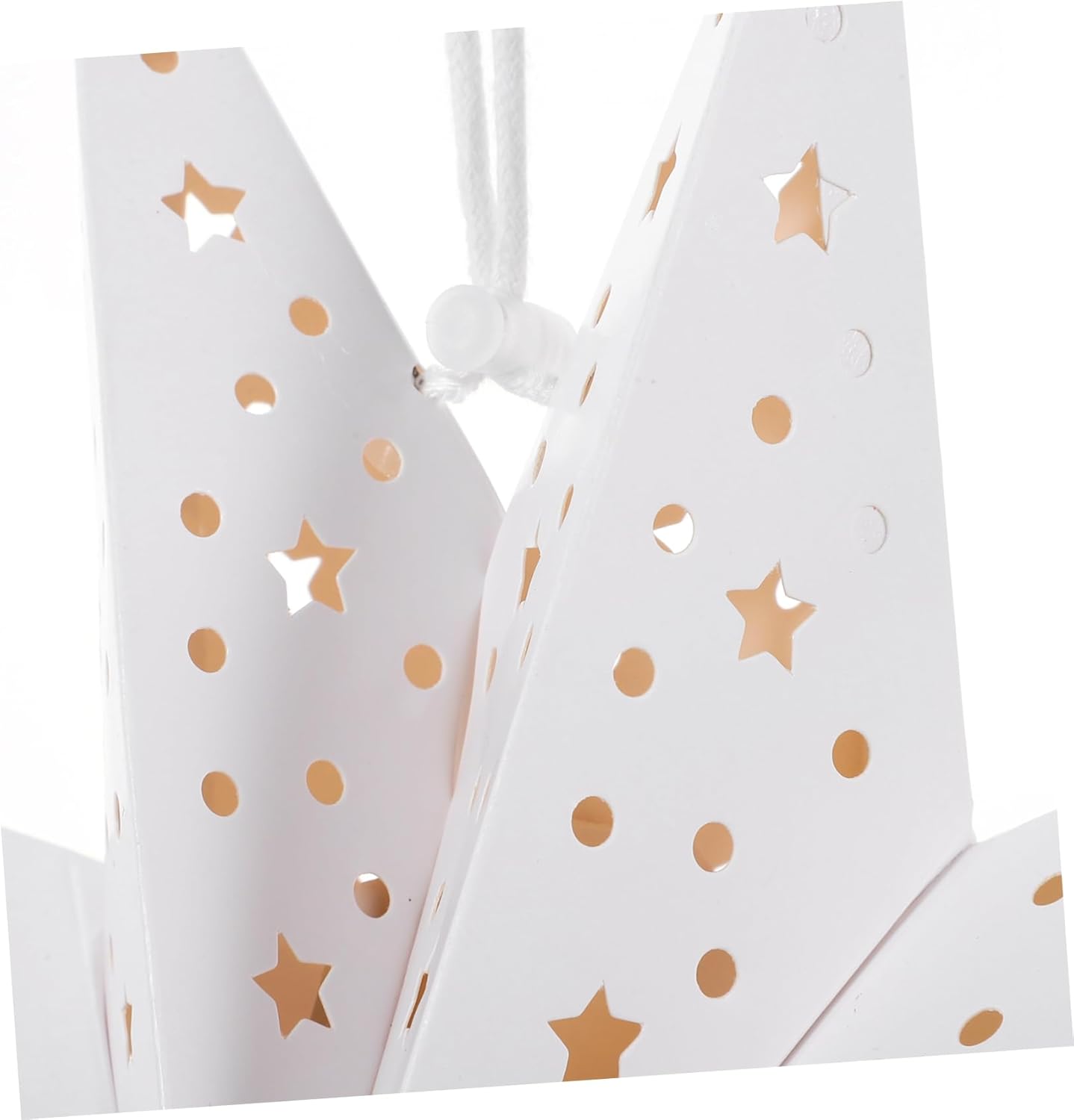 15pcs Christmas Paper Lantern Shades Decorative Star Hanging Lamp Covers White Nine-pointed Star Design for Holiday Home Decor Warm Festive Atmosphere