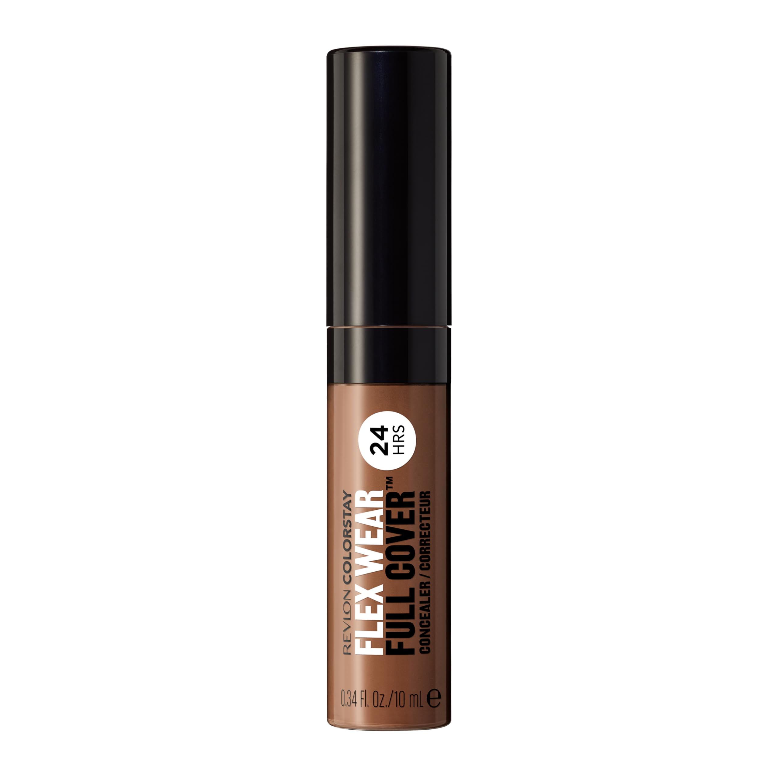 Revlon ColorStay Flex Wear, Full Cover Non-Creasing Concealer, Infused with Hyaluronic Acid & Vitamin E, Flexible Longwear, 077 Cinnamon, 0.34 Fl Oz