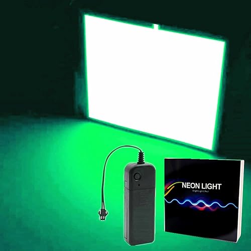 Ourbest Luces de panel EL, electroluminiscente cortable, luz de neón, luces suaves de bricolaje, 3 modos de parpadeo continuolentoestroboscópico