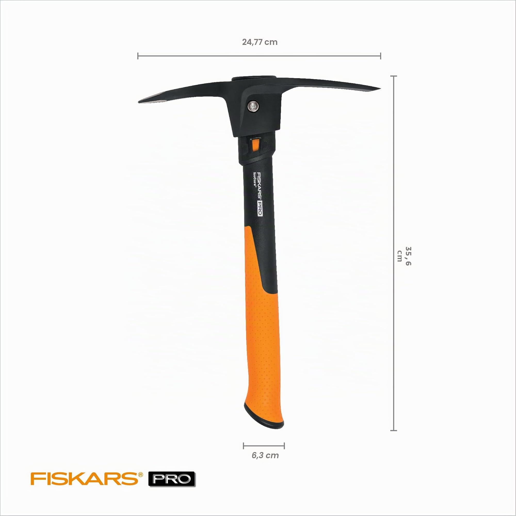 Fiskars 751220-1001 Pro IsoCore - Pico (0,7 kg), Color Naranja y Negro