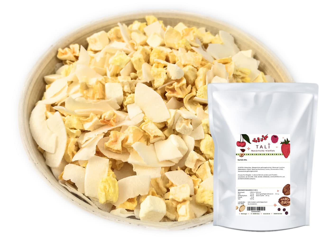 TALI Karibik-Mix 1000 g Gefriergetrocknete Früchte
