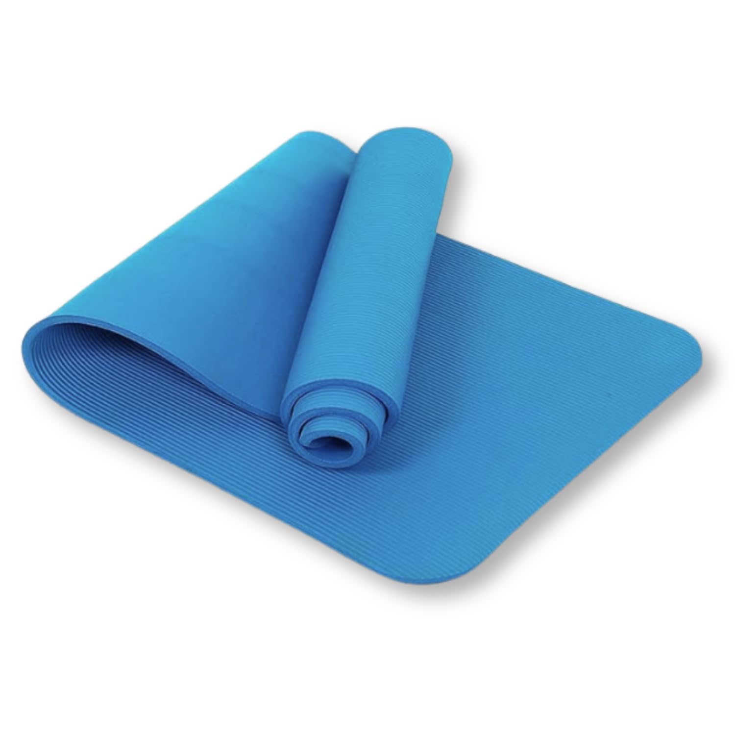 Yoga Mat - Yoga Exercise Floor Mat Large Padded Extra Thick 15mm Non-Slip Pilates Workout Exercise Mat With Carry Straps (Blue)