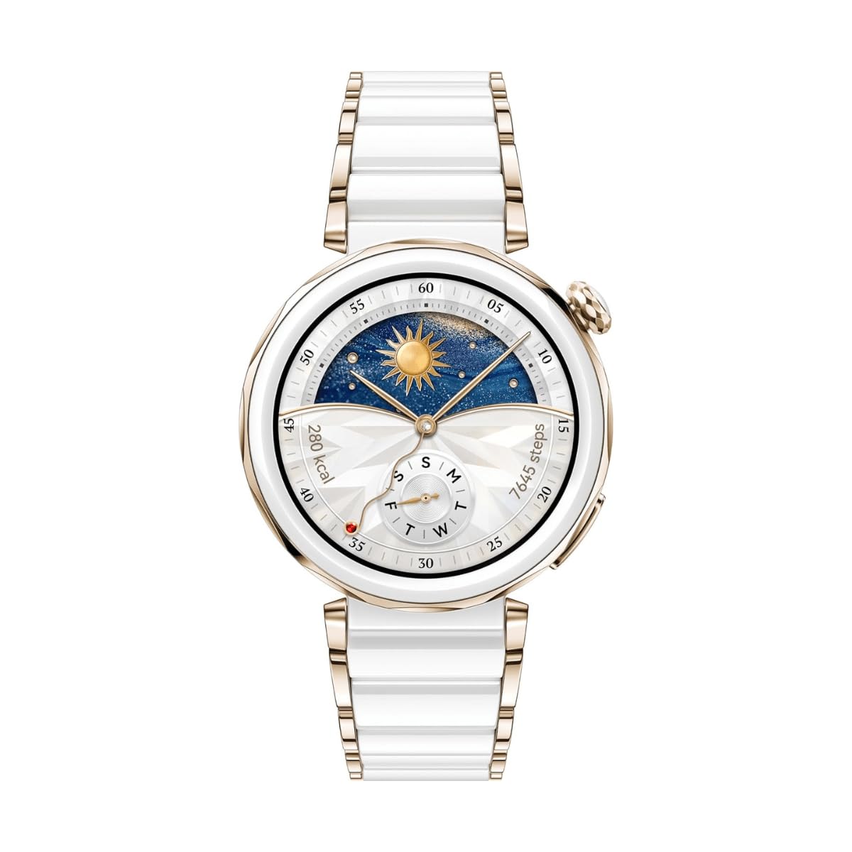 Huawei Watch GT 5 Pro 42mm Smartwatch, scharfkantiges Design, Pro-Level-Sportuhr, Gesundheits-Tracking, EKG-Überwachung, bis zu 14 Tage Akkulaufzeit, GPS, Bluetooth-Anruf, iOS&Android, weiße Keramik