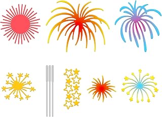 8Pcs Firework Cut Dies Firework Sticks Embossing Template and Party Die Cuts for Celebration Card Scrapbooking New Year Birthday Christmas Card DIY Craft 4.3x6.3 Inch
