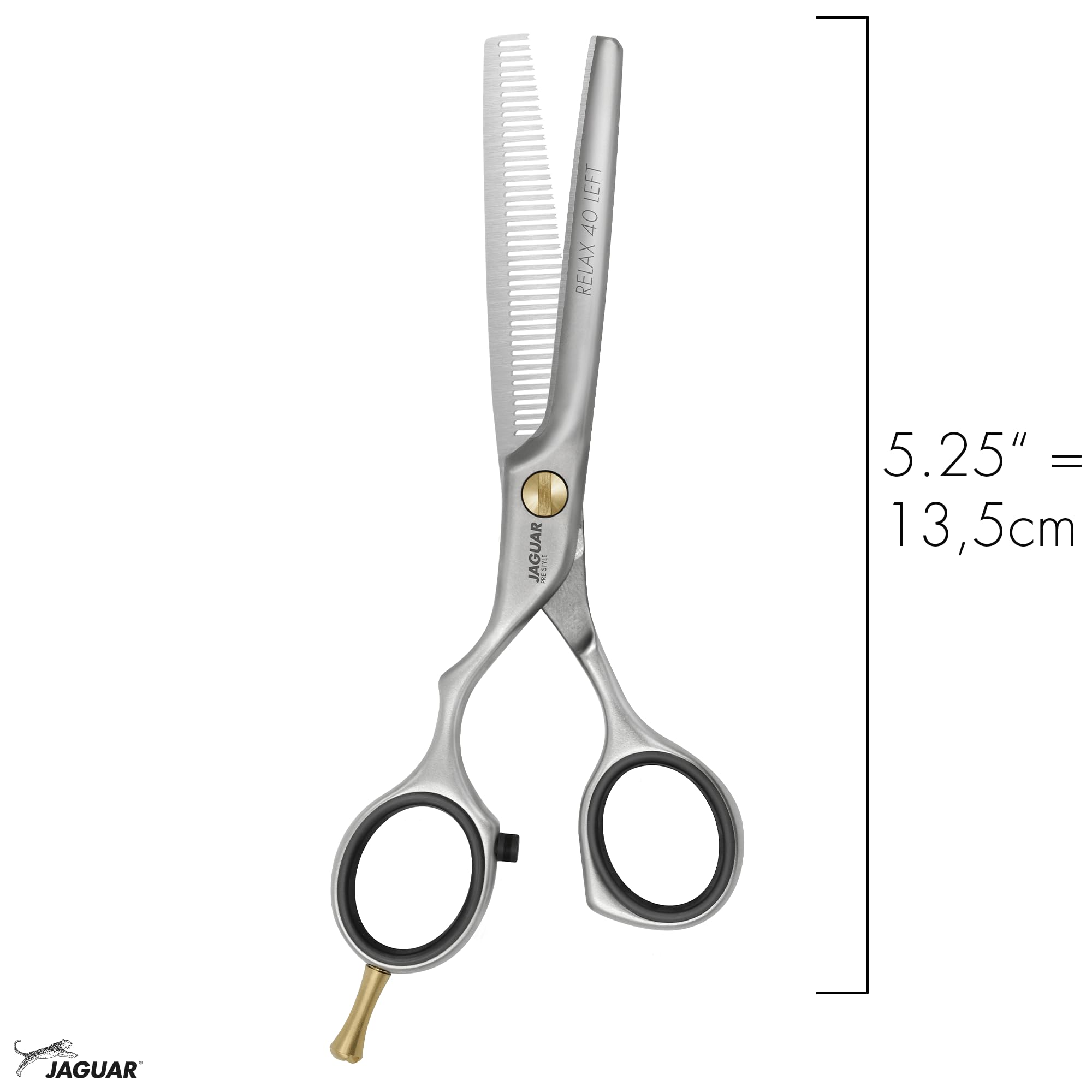 JAGUAR Forbici da modellazione PRE STYLE RELAX 40 LEFT 5.25” | Forbici da modellazione per mancini con 40 denti sfalsati | finitura opaca | Made in Germany