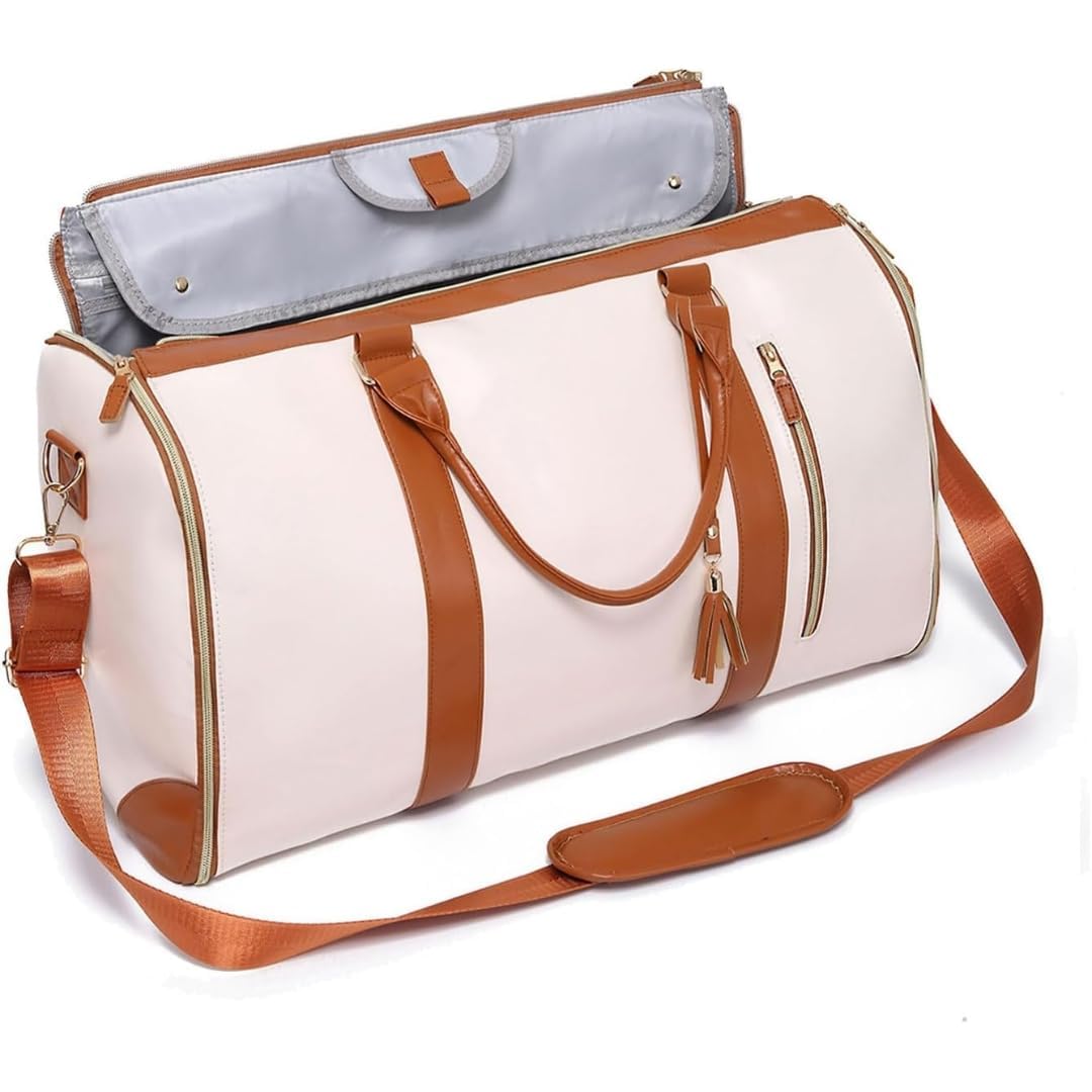 2-in-1 Convertible Garment Duffle Bag with Shoe Compartment, Wrinkle-Free Hanging Suit Carrier, Waterproof Weekender Travel Tote for Business Trips, Gym, Weddings & Overnight Travel-image-36