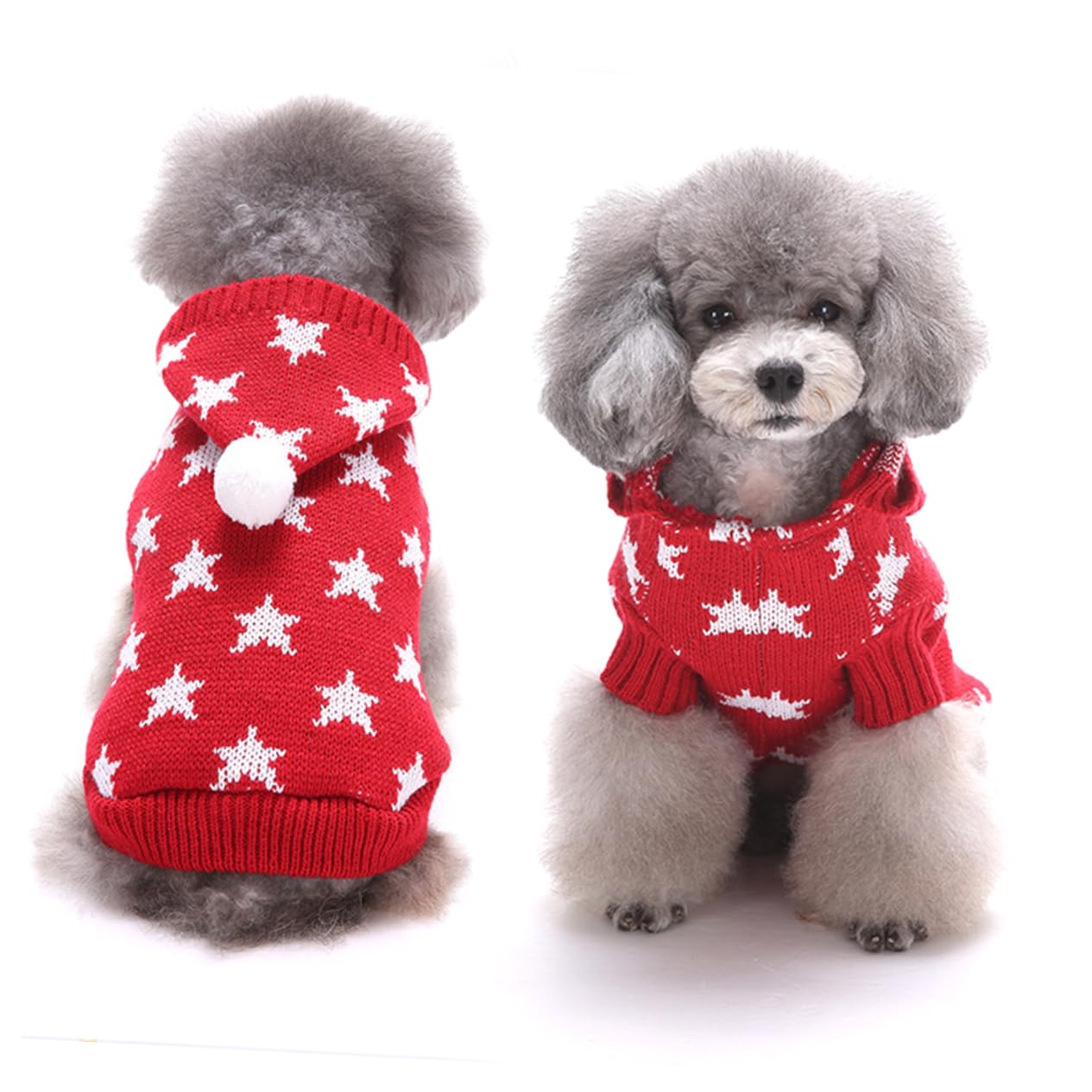 HMJGDHX 3 Pezzi Caldo Costume per Cani Vestiti per Cuccioli di Natale Cappotto Invernale per Cani Maglione per Animali Domestici di Natale Abiti per Cuccioli Tuta Vestiti per Cani di Piccola Taglia