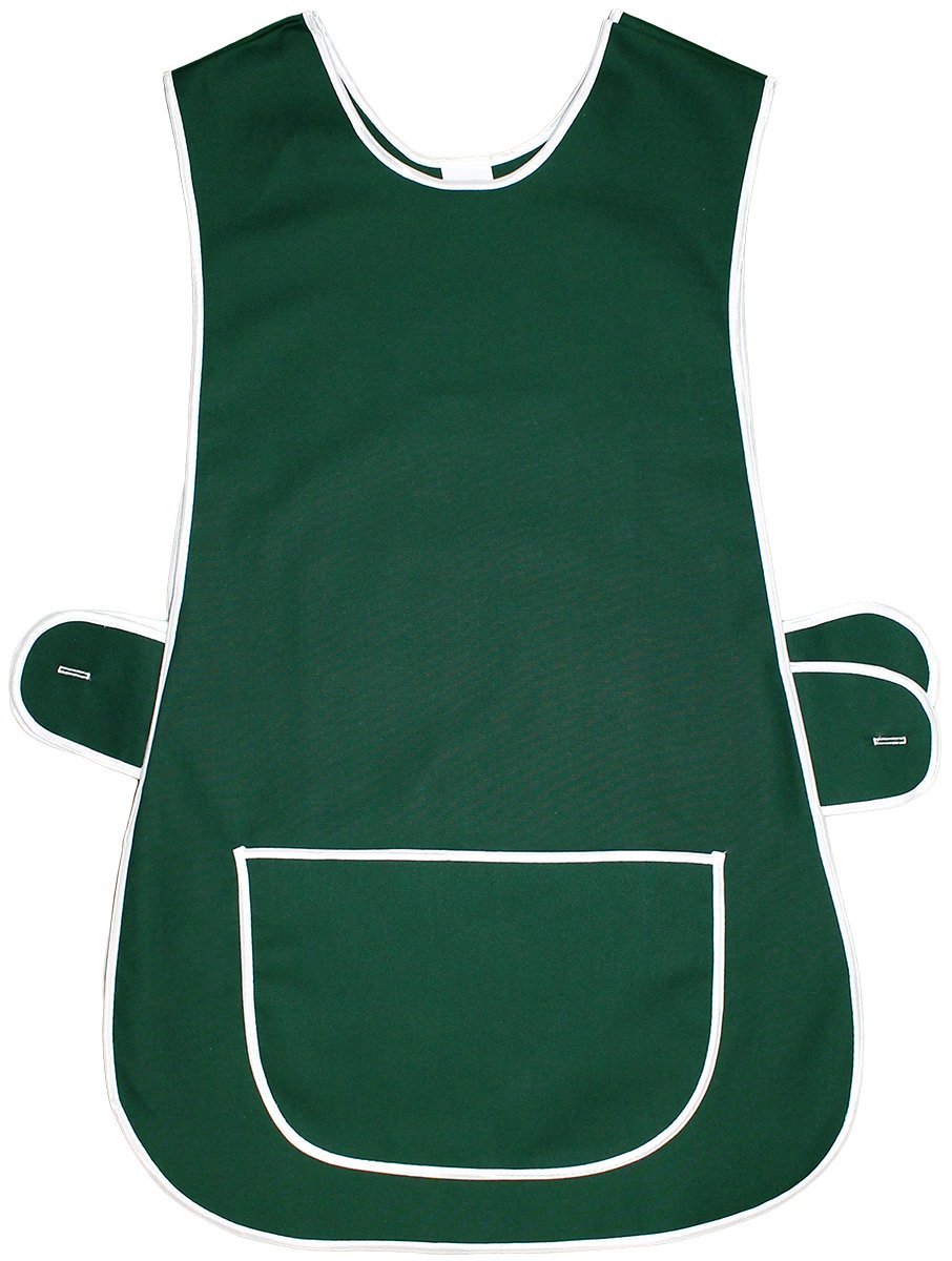 Kentex Online Women's Bottle Green Kentex-Online 2 Pack Home Work Tabard Apron Plain Coloured Single Large Pocket Side Fastening Tabards (Xxos, )