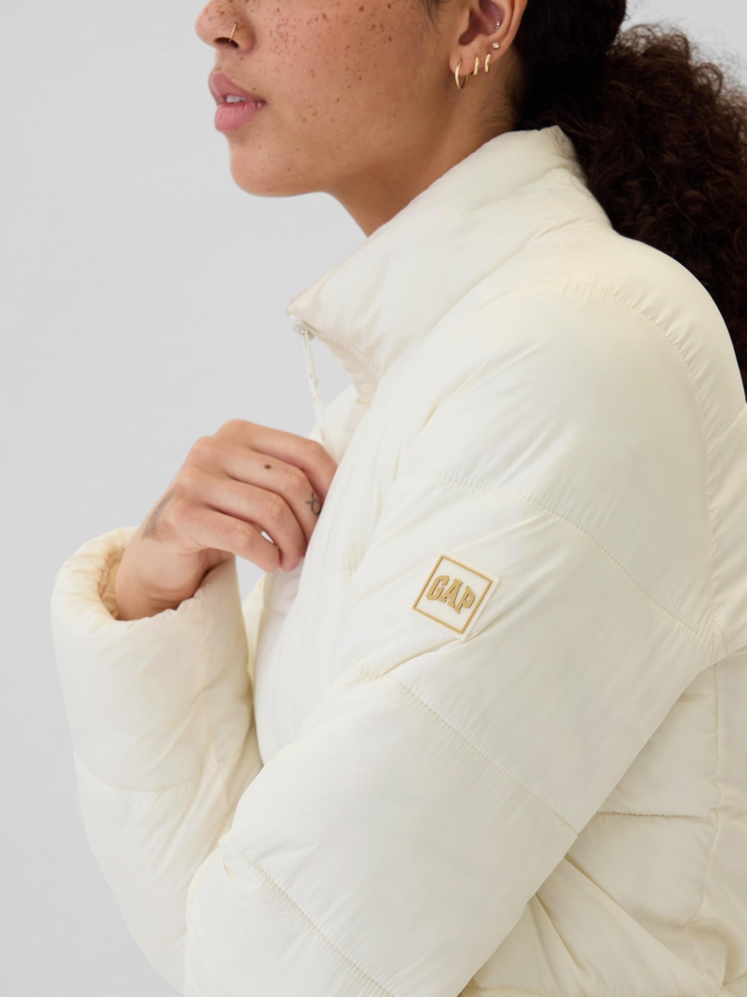 GAP Logo Lightweight Puffer Jacket Piumino Leggero Donna