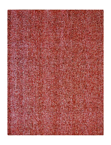 Gertmenian Ave33 Dense Wool Rug Hand Tufted Carpet Texture Heavy Duty Area Rugs 5x7, Standard, Red