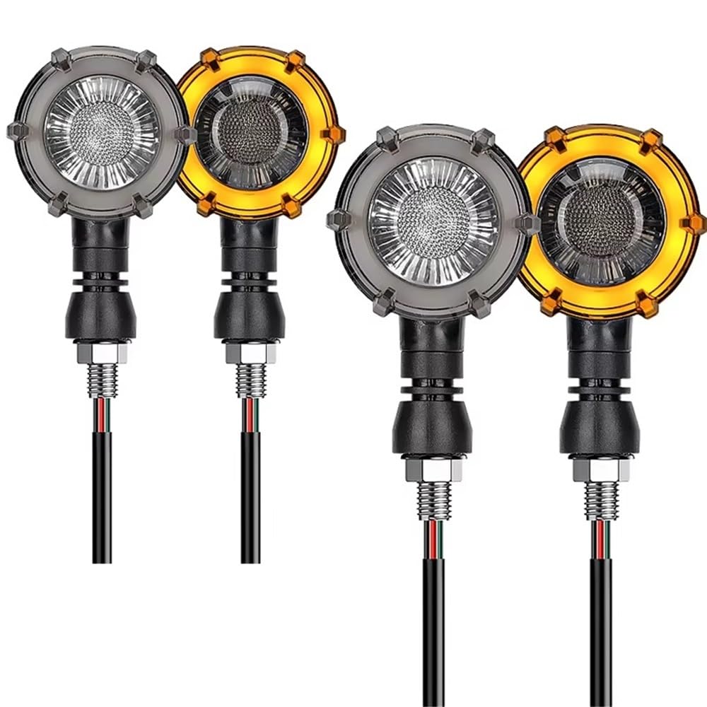 Luces de señal giro para motocicleta con indicador bicolor destello secuencial 12V 8