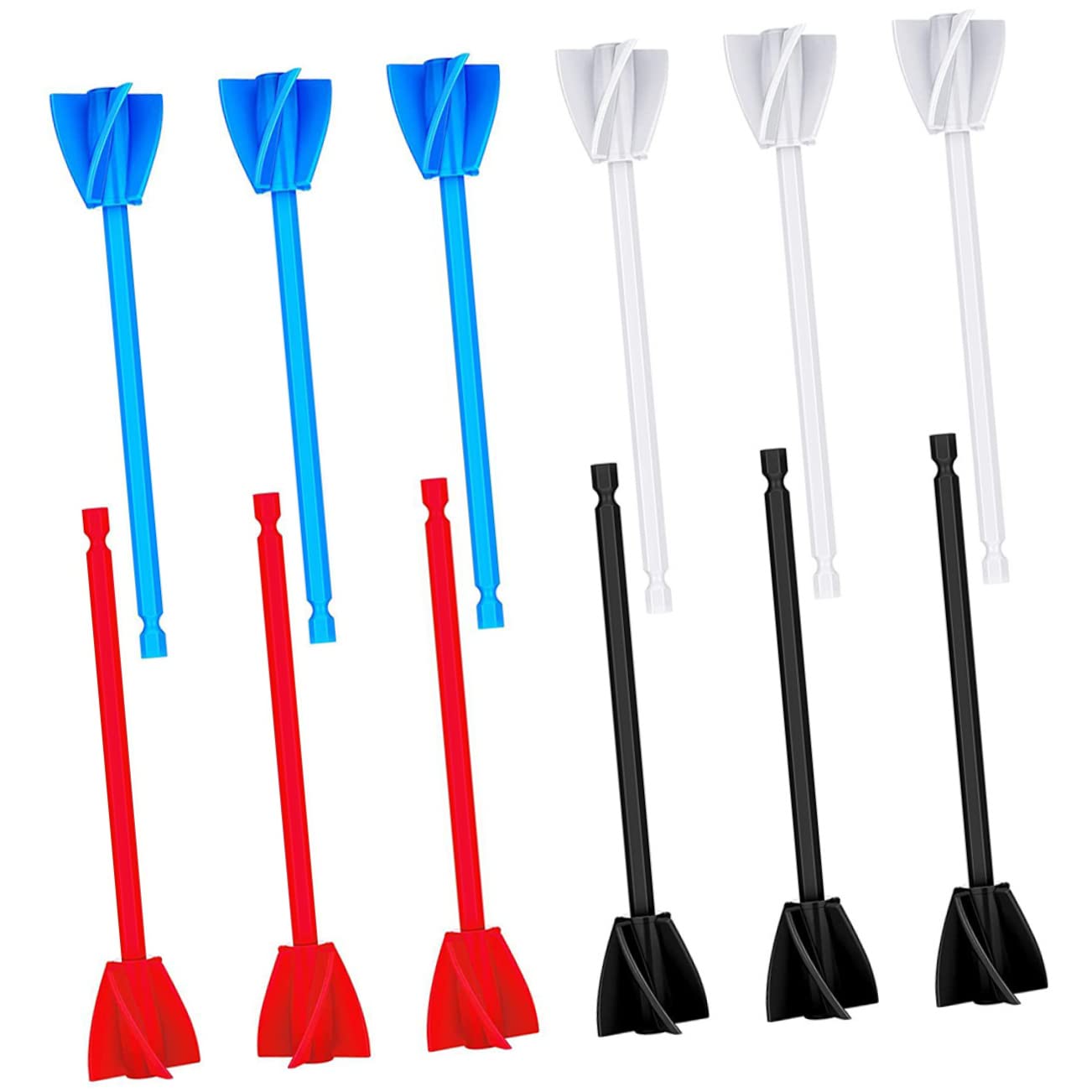 Mikikit Drill Paint Mixer Attachment 12pcs Epoxy Mixer for Drill Paint Stirrer Paddle