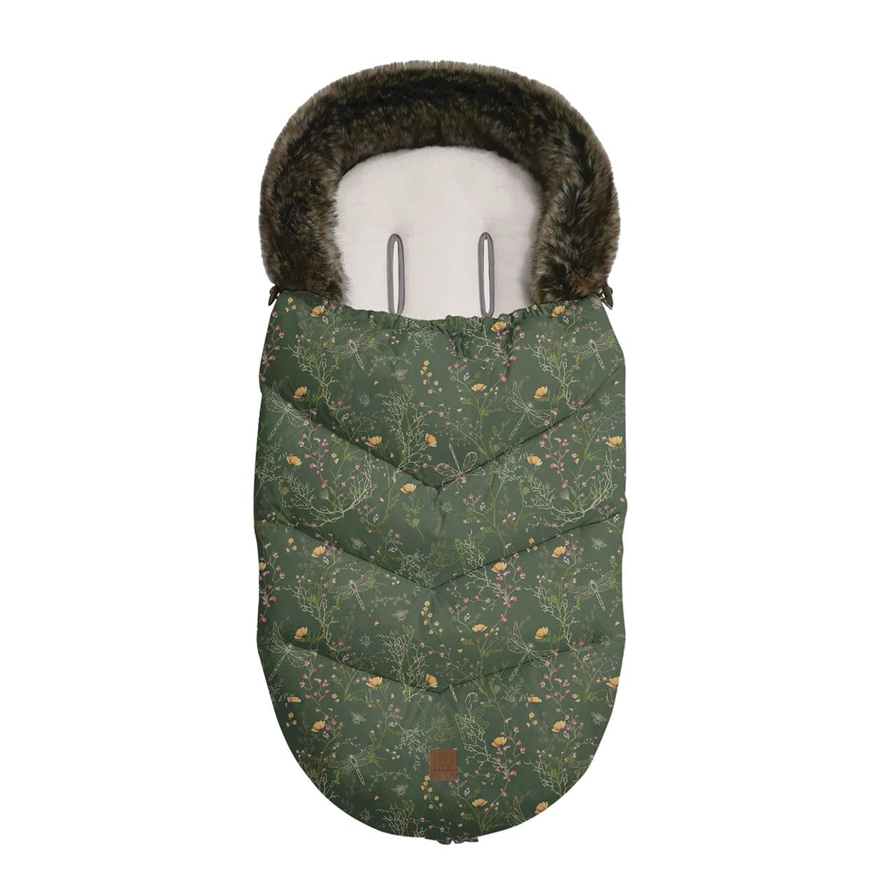 Kikkaboo - Saco para cochecito de bebé, piel de lujo, cremallera extraíble, color verde oscuro