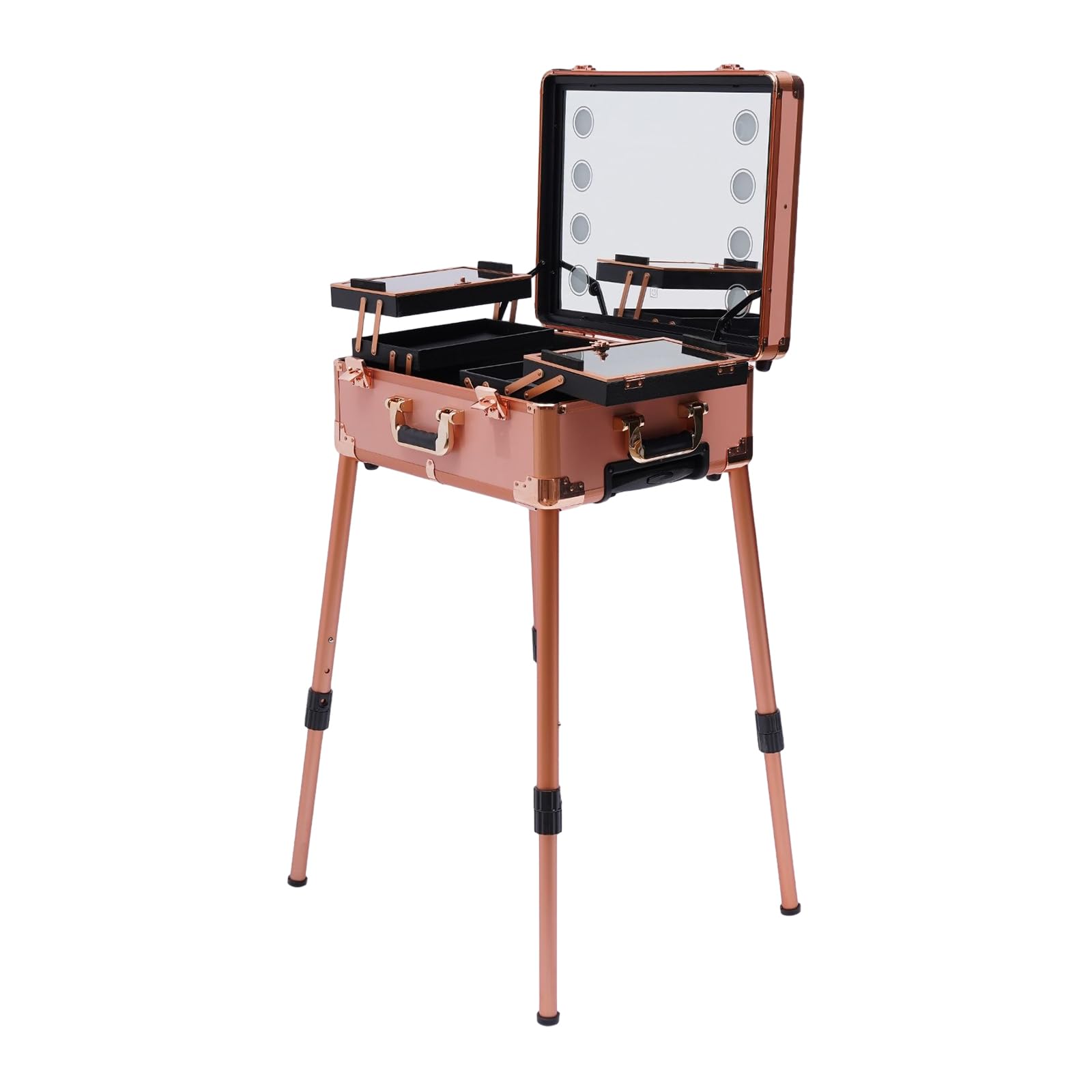 MINRS Kosmetikkoffer 2-in-1 Mit Rollen - Großraum Beauty Case Schwarz