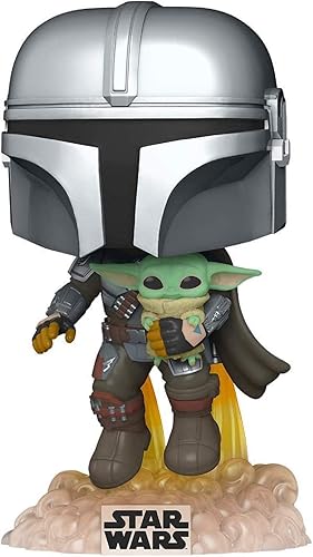 Miniatura 7 de Figura de vinilo con protector POP de Star Wars The Mandalorian con diseño de mandalorian Flying con niño