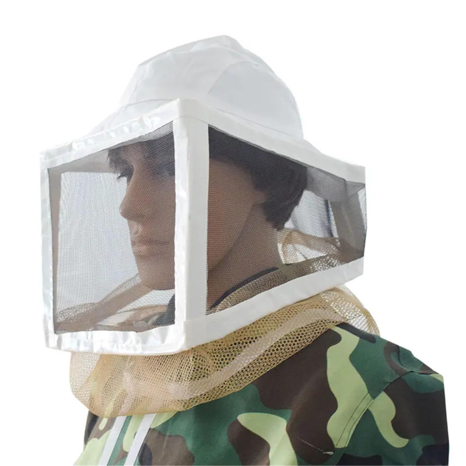 Imkerhut Vollgesichtsschutzhut Imkeranzüge Schutzfaser-Imkerwerkzeug Stichfreie Bindung Quadratischer Klappschleier FüR Outdoor Lovers