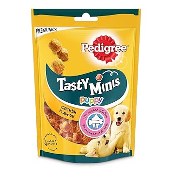 Pedigree Tasty Minis Cubes Puppy Dry Dog Treat, Chicken Flavour - 125 G Pack