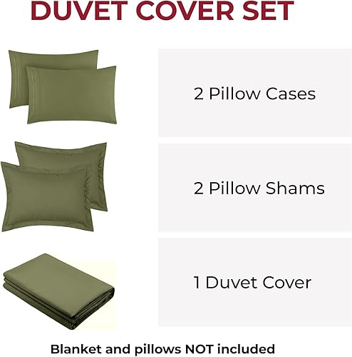 Miniatura 6 de Mellanni Juego de funda de edredón tamaño matrimonial, juego de ropa de cama de 5 piezas de la colección icónica, lujo de hotel, extra suave y