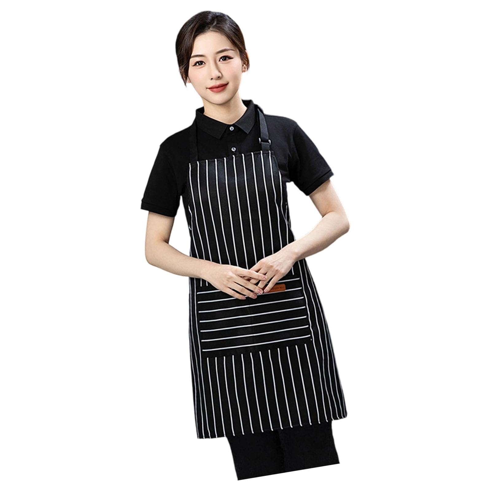 Elnwnnkc Thick Black Stripes Striped Polycotton Apron Breathable Adjustable Kitchen Apron For Cooking Baking And Household Cleaning Tasks Striped For Homemakers