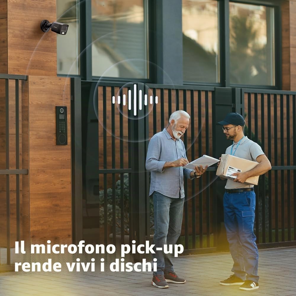 ANNKE Telecamera di sicurezza 3K con doppia luce intelligente, aggiunta da 5 MP, telecamera di sorveglianza CCTV con microfono integrato, IP67 a colori, nero