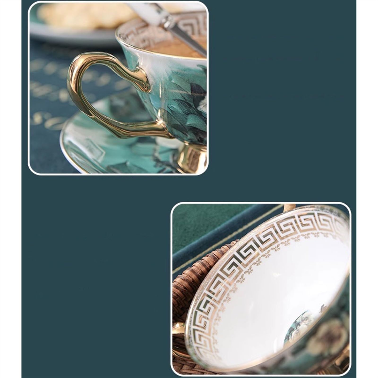 kubki do kawy wykwintne europejskie luksusowe popołudniowa herbata zestaw ceramiczne filiżanki do kawy wysokiej jakości kubki i spodki z porcelany kostnej świąteczne prezenty