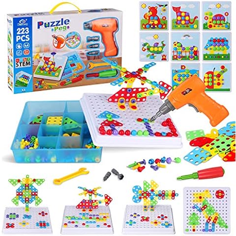 Haifeng 223 Pieces Kid Screwdriver Toy Set, Create and Design Drill kit, Magic Play Toolbox for Kids, Game Activities Center for Kids Ages 3-10 Years Old Cover
