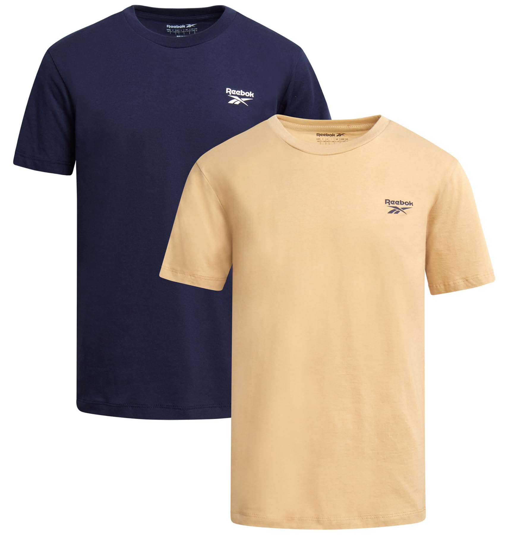 Reebok Jungen-Shirts – 2er-Pack kurzärmeliges T-Shirt mit Logo, Baumwolle für Jungen – Sommerkleidung, T-Shirts für Schule und Spielen