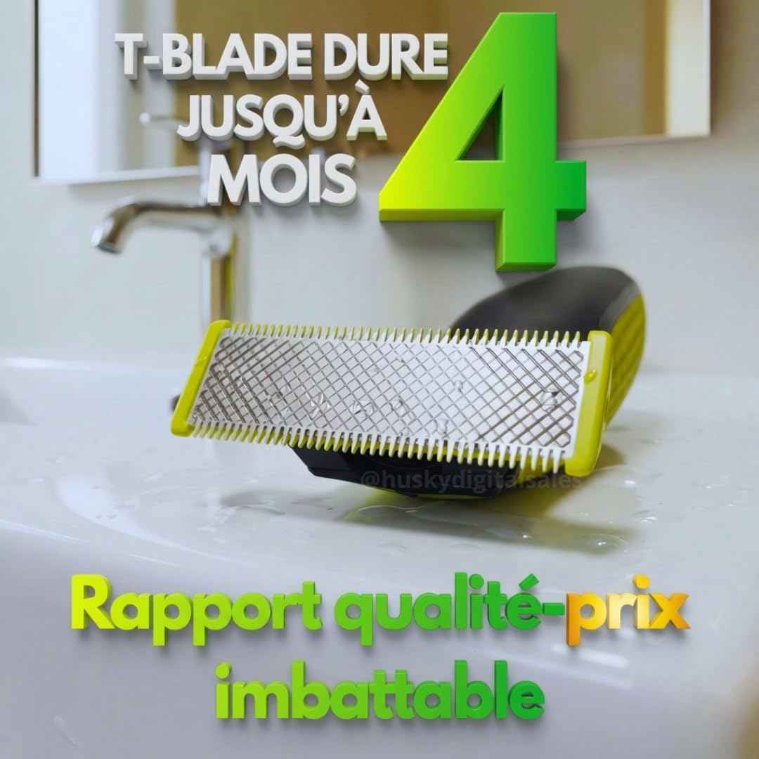 Pack 3 Lames T-Blade de Rechange Compatibles pour tous les rasoirs OneBlade