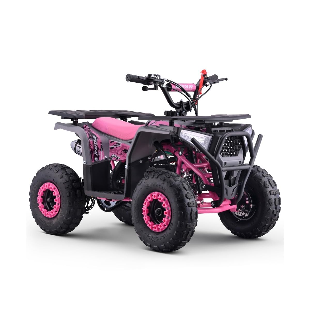 Mini Quad I-Bull Benzina 49cc, Tipo ATV per bambini, Rosa, (Miscela di benzina) bambini dai 4 ai 10 anni