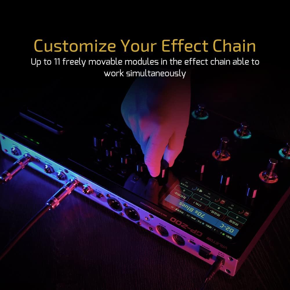 VALETON Gitarren Bass Multi-Effekt Prozessor mit Amp Modellierung IR Cabinets 240+ Effekte 140 Amp Simulationen 100 Drumrhythmen Looper USB Audiointerface MIDI I/O Expression Pedal GP-200 + Tasche
