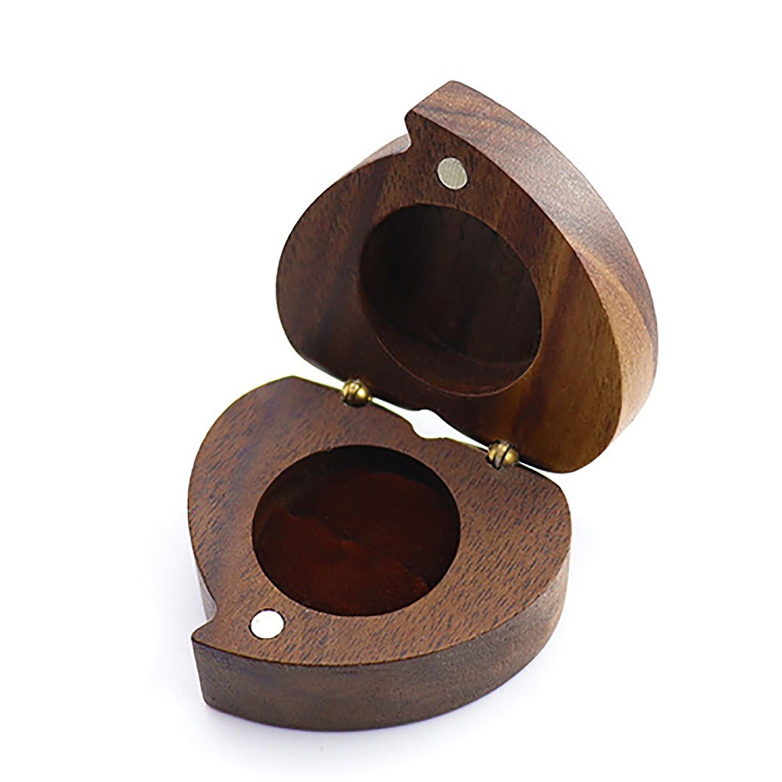 DUMRALBQE Wooden Ring Box Heart Shaped Wooden Ring Boxes for Storage and Placement(Coffee)