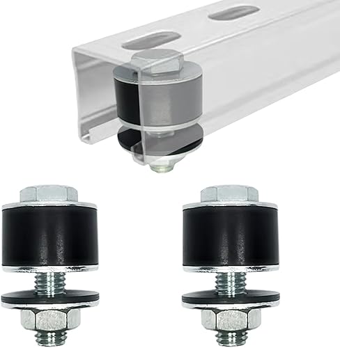 Miniatura 1 de WIKTOPROK Paquete de 2 topes de canal de puntal para carrito, rodillos para ruedas de carrito, posicionamiento para canales de puntal de 1-58