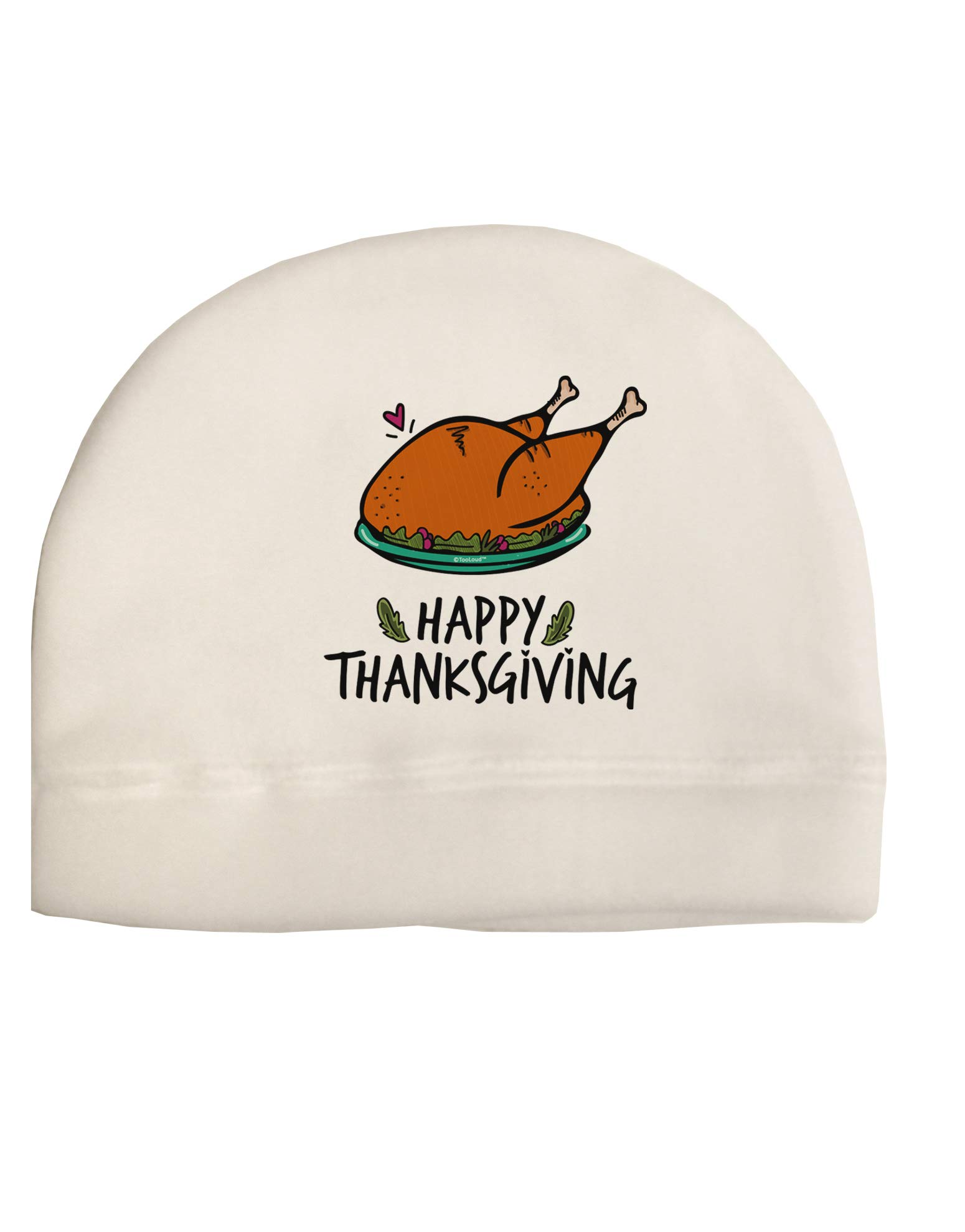 TOOLOUD Happy Thanksgiving Child Fleece Beanie Cap Hat White