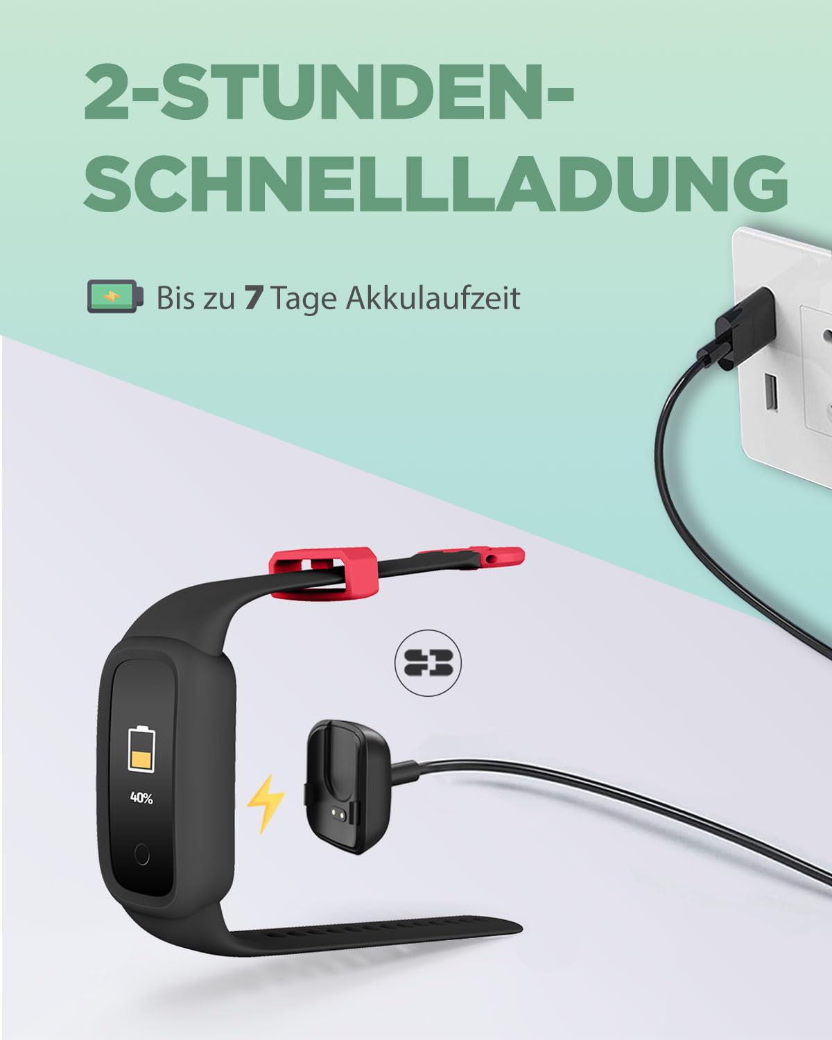 BIGGERFIVE Vigor 2 L Fitness Tracker Uhr Kinder, Fitnessuhr mit Aktivitätstracker, Schrittzähler, Pulsuhr, Schlafmonitor, Kalorienzähler, IP68 Wasserdicht Kinderuhr für Junge Mädchen, Schwarz