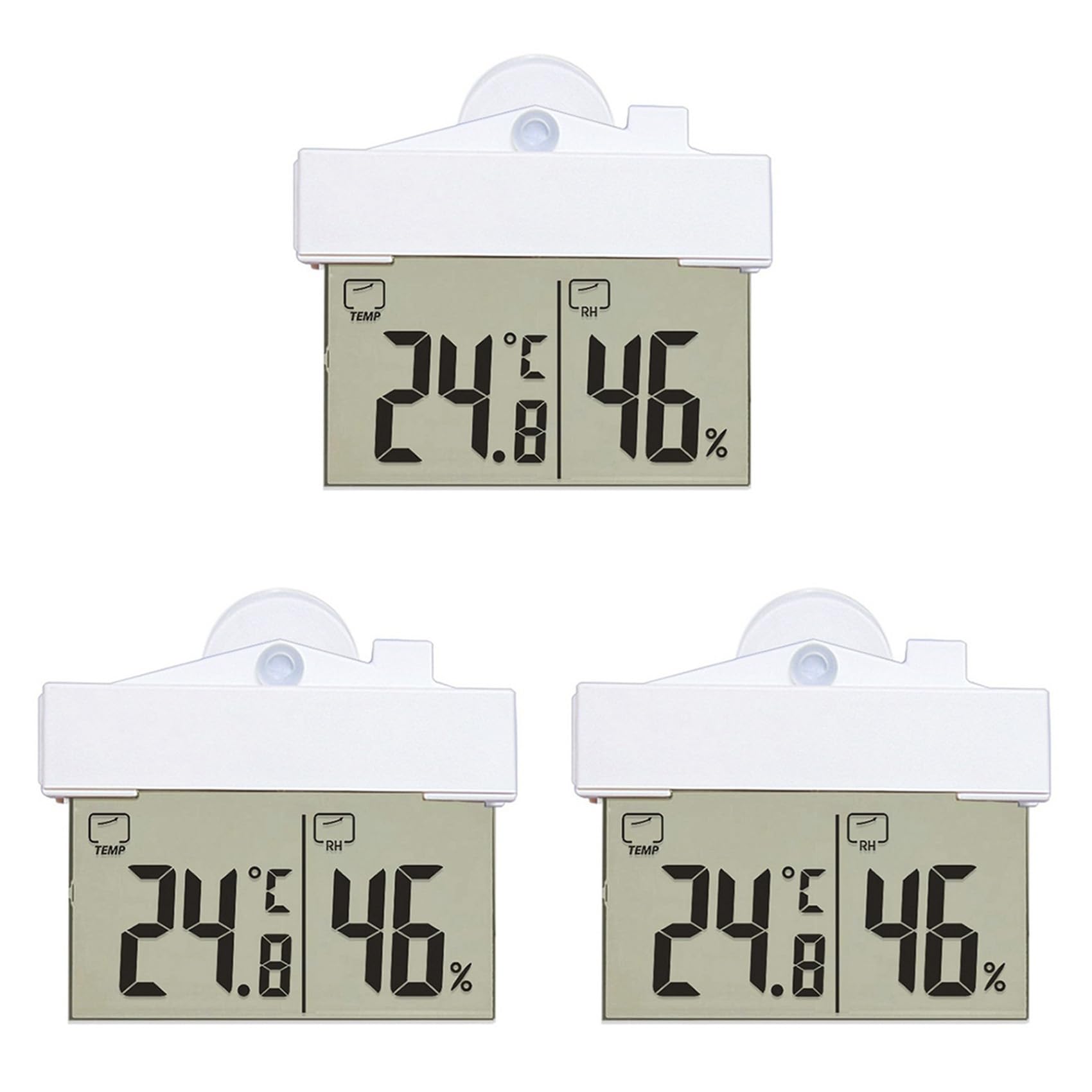 Thermomètre hygromètre transparent à ventouse pour un contrôle météo précis à la maison