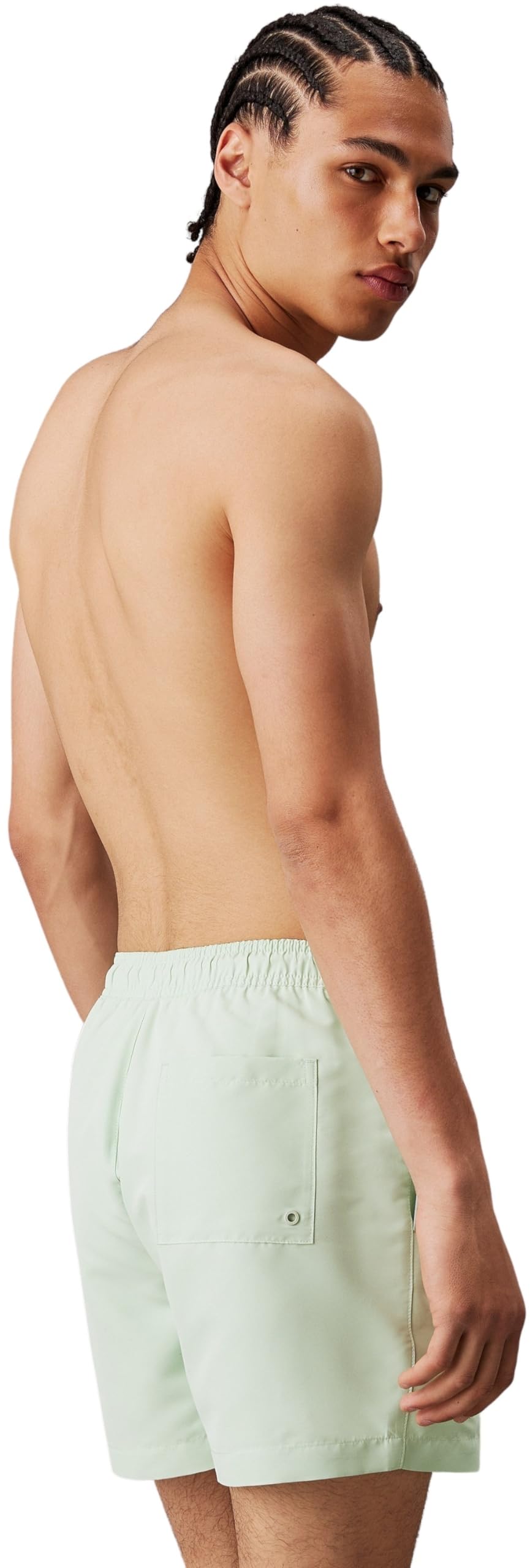 Calvin Klein Męskie spodenki kąpielowe średniej długości ze sznurkiem, Pastelowa Zieleń, 3XL Duże rozmiary
