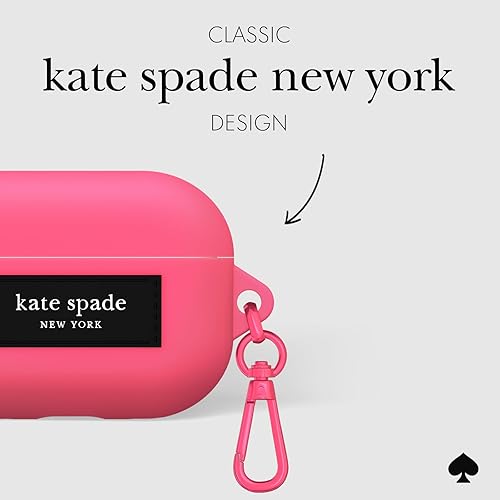 Vista 56 de kate spade new york Funda protectora para AirPods Pro con llavero – Rosa floral, compatible con AirPods Pro de 2ª y 1ª generación Rosa floral