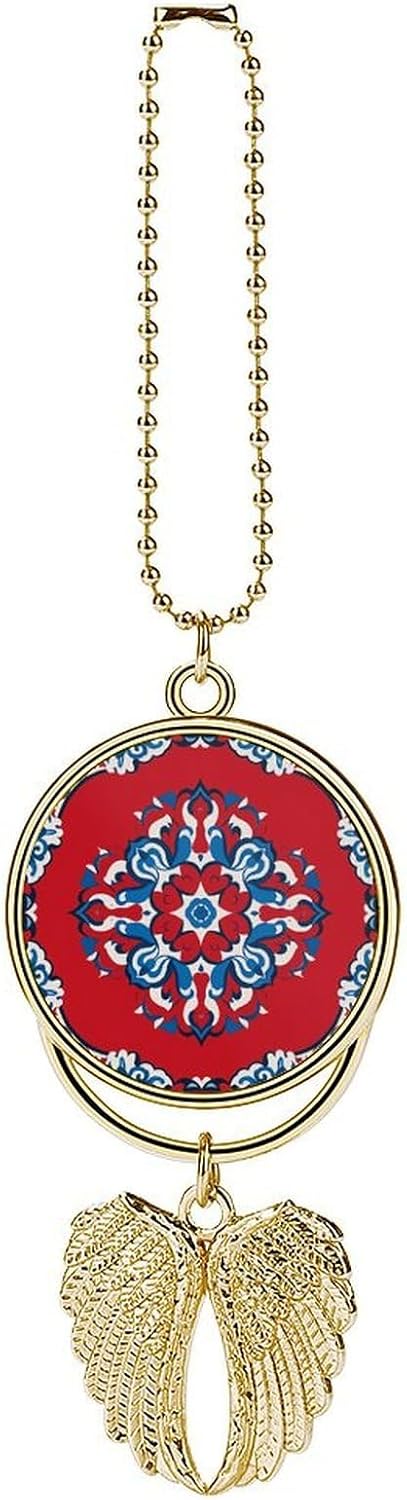 Red and Blue Guardian Angel Car Charm for Rear View Mirror