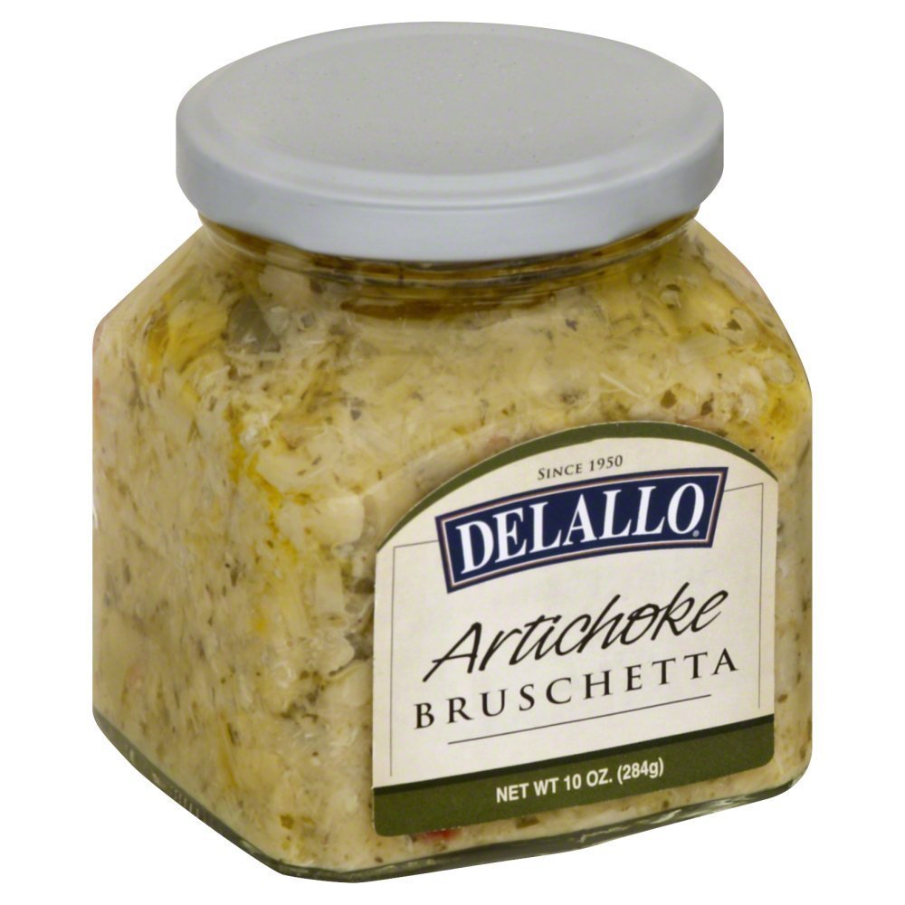 DeLallo Artichoke Bruschetta Topping, 10 Ounce Glass Jar 12 Pack, Vegtable Spread for Snacking & Appetizers, Authentic Italian Recipe, Made with Fresh Handpicked Herbs & Vegetables