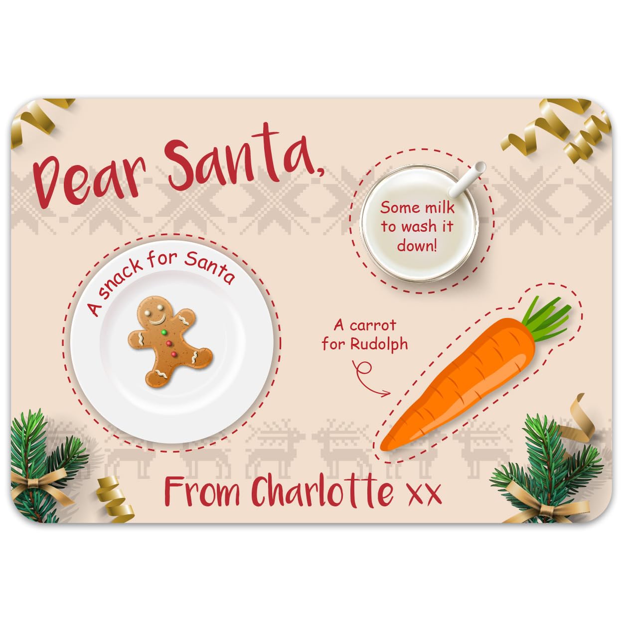 Paper Themes Santa's Treats 1 Personalised Christmas Placemats (Santa's Treats 1)