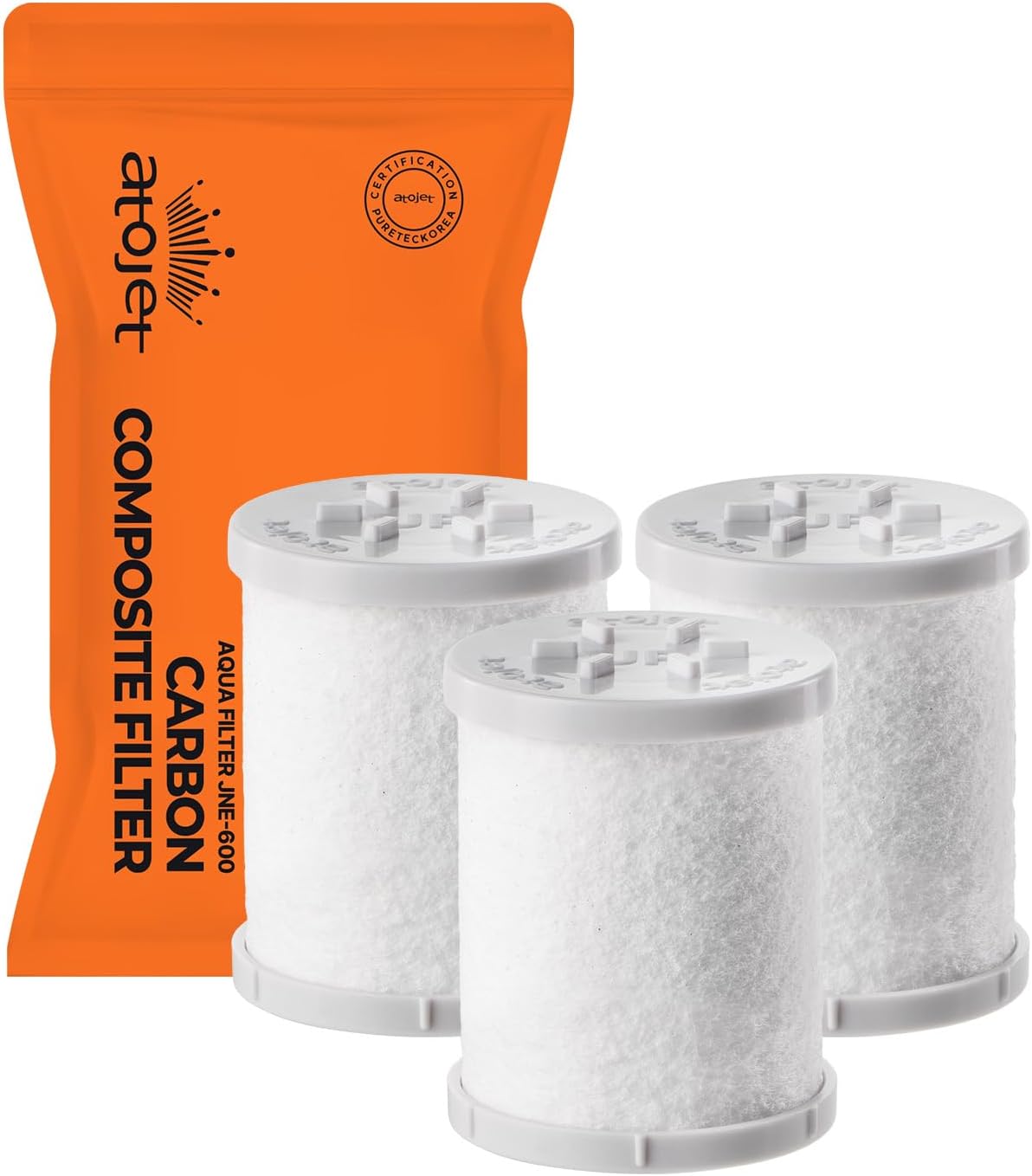 Carbon Composite Filter Shaped by Korea’s Beauty History - Pure Carbon Filters for Softer Skin & Smoother Hair | Compatible with JNE900 & JNE600 | 3 Replacement Filters (JNE900600-MCFLT-3PC)