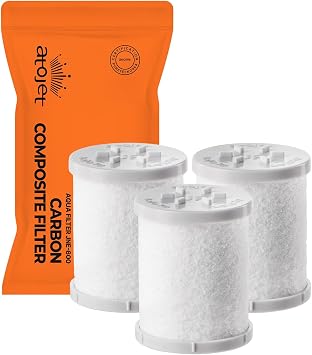 Carbon Composite Filter Shaped by Koreas Beauty History - Pure Carbon Filters for Softer Skin & Smoother Hair | Compatible with JNE900 & JNE600 | 3 Replacement Filters JNE900600-MCFLT-3PC