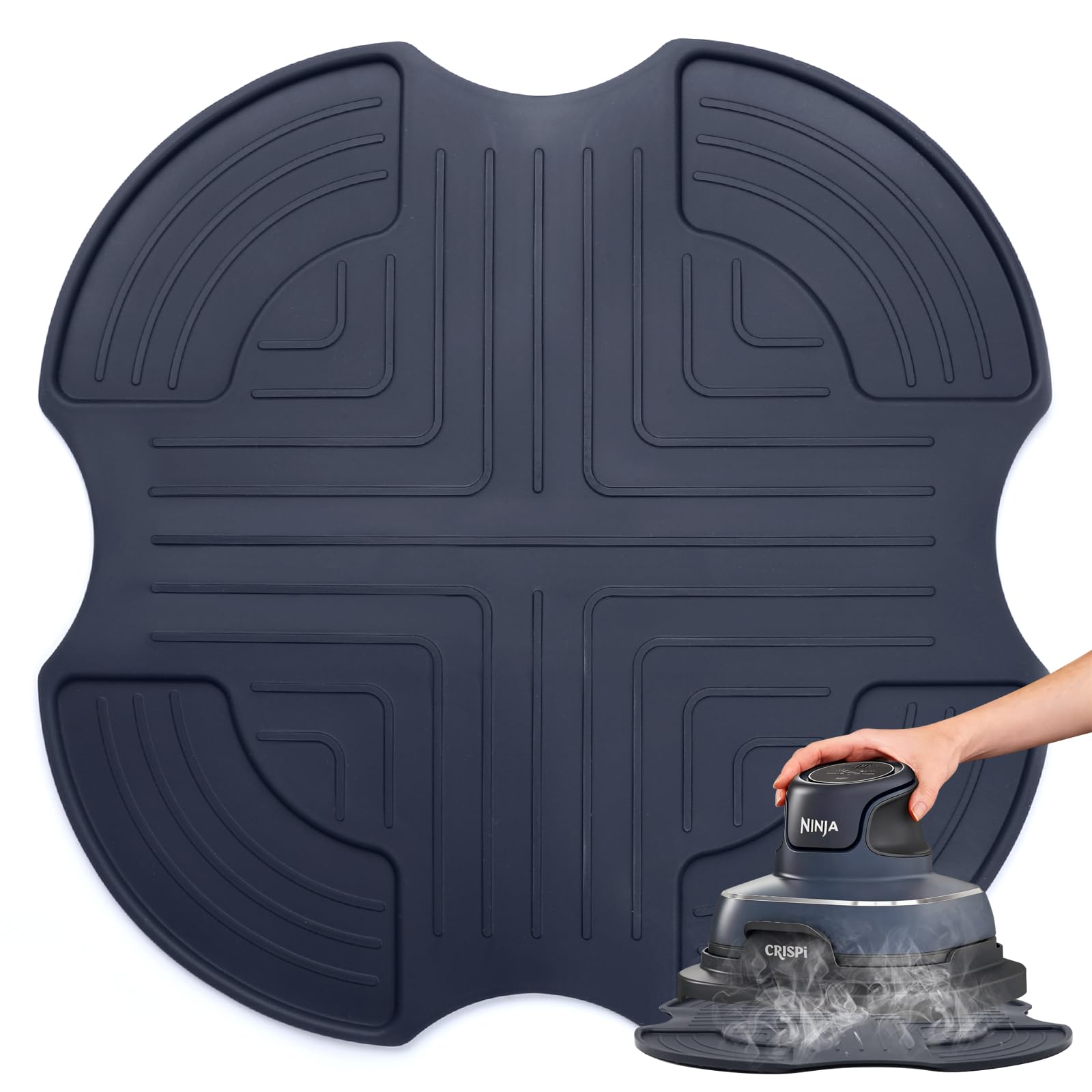 Heißluftfritteuse Unterlage Silikon für Ninja FN101GY,Geeignet für Ninja Crispy Air Fryer Zubehör,Hitzebeständige Silikonmatte für Ninja Crispi PowerPod,Rutschfest,Schutz für Arbeitsplatte
