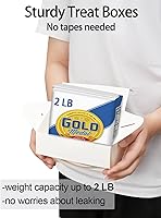 Vista 5 de Happyhiram 50 piezas de cajas de regalo para fiestas - Blancas, cajas de caramelos de 6 pulgadas con asa - Bolsas de papel para galletas