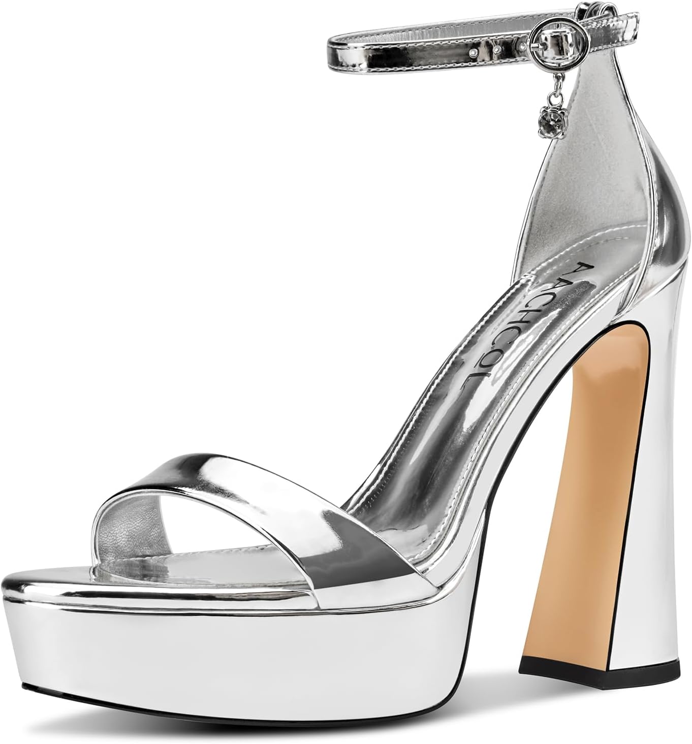 - Womens Platform Chunky High Heels Open Toe Ankle Strap Block Heeled Sandals Prom Sexy Dress Shoes 5.1 Inches Heels
