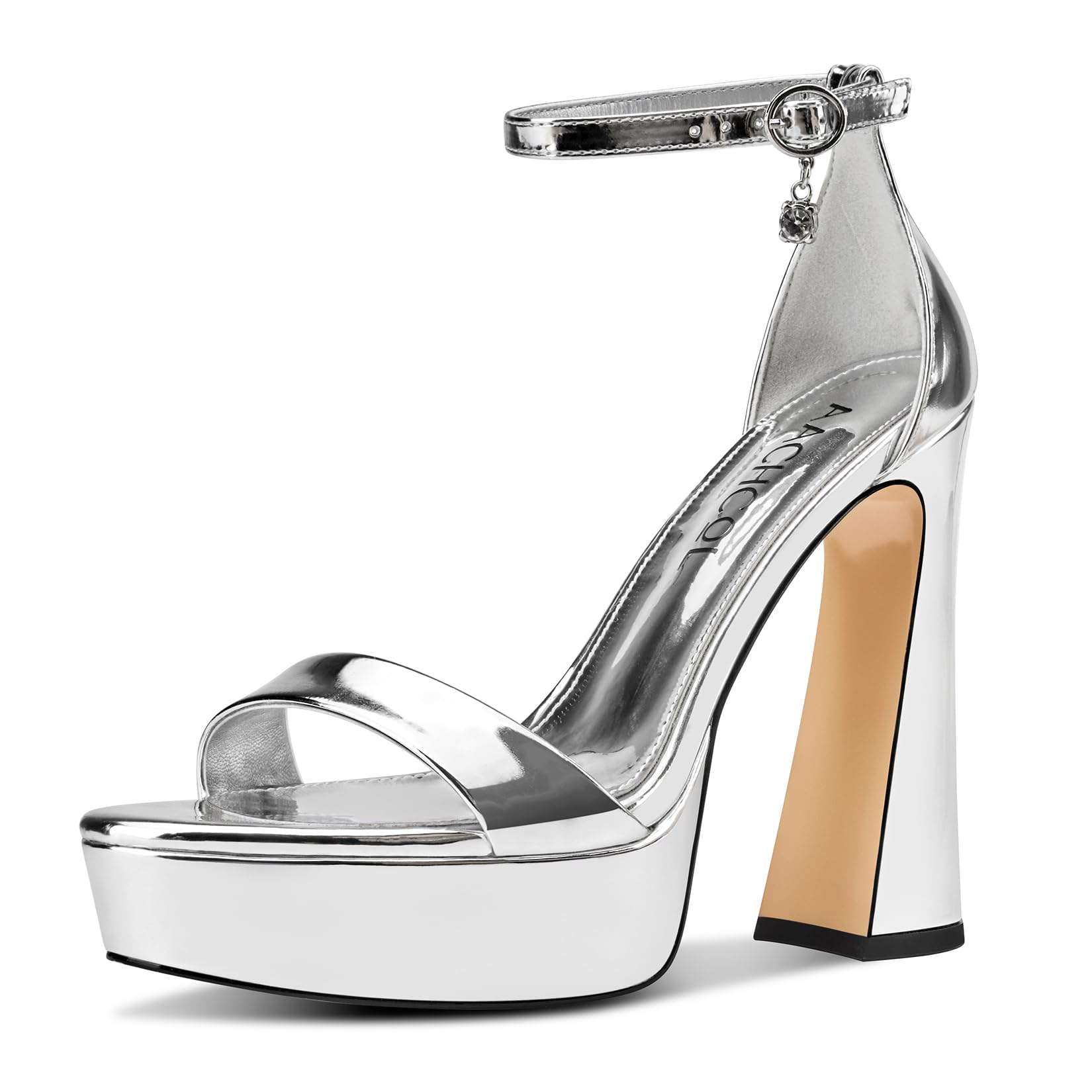 - Womens Platform Chunky High Heels Open Toe Ankle Strap Block Heeled Sandals Prom Sexy Dress Shoes 5.1 Inches Heels