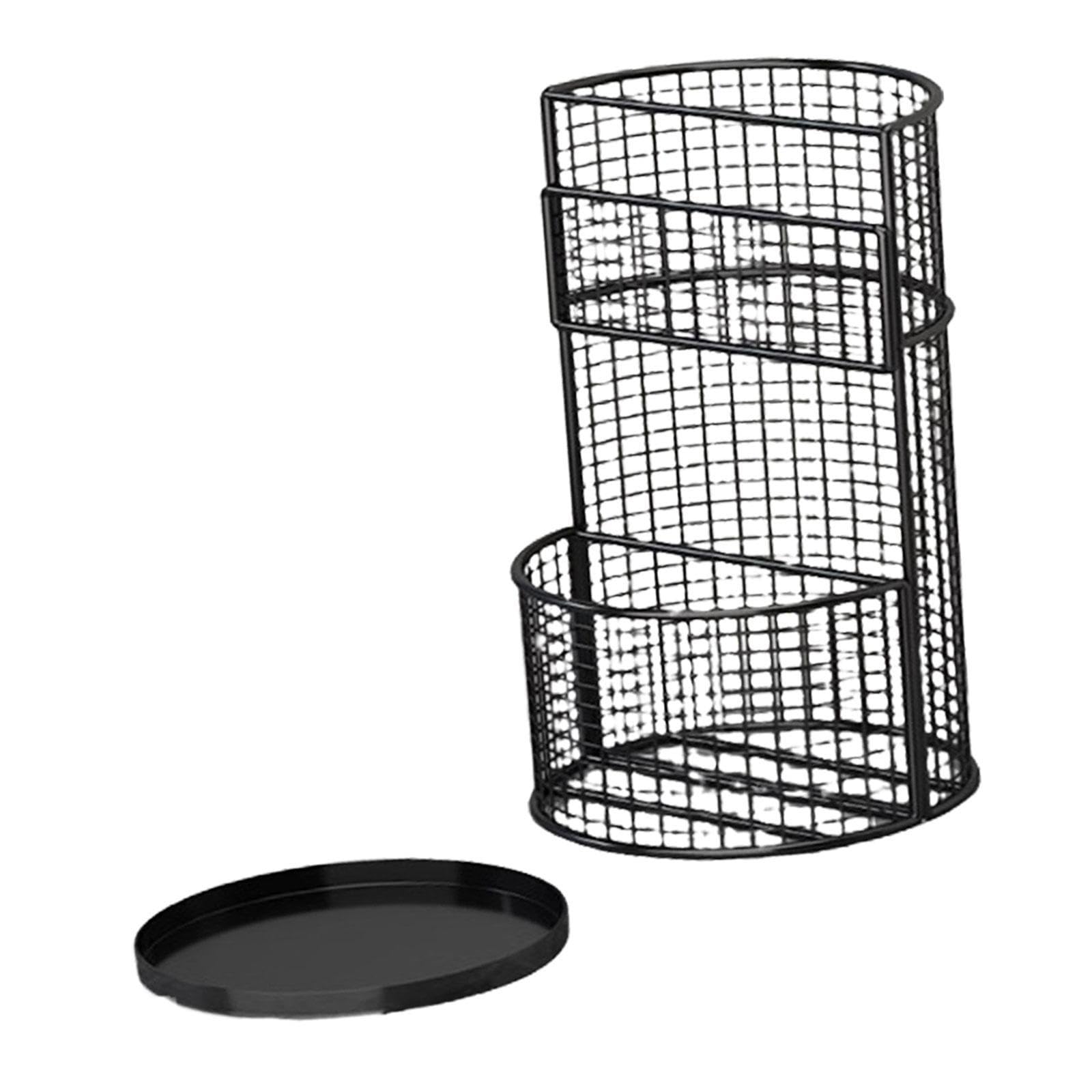 Baoblaze Home Umbrella Stand Umbrella Holder Multipurpose Modern Hollowed Creative Drain Stand Storage Rack for Doorway Outdoor Hotel, Black