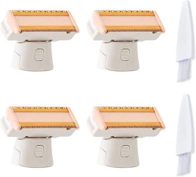 4PCS LinMei Razor Replacement Heads Compatible for Finishing Touch Flawless Body Rechargeable Ladies Shaver and Trimmer with 2 Cleaning Brush