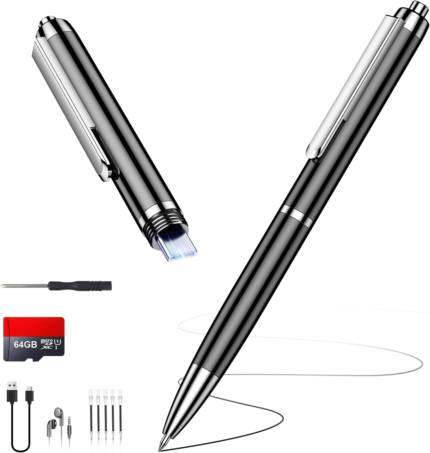 64GB Voice Activated Recorder Device - Qunifyed Digital Voice Recorder with AI Noise Reduction, Portable Recording Device for Meetings, Interviews, Lectures, Work